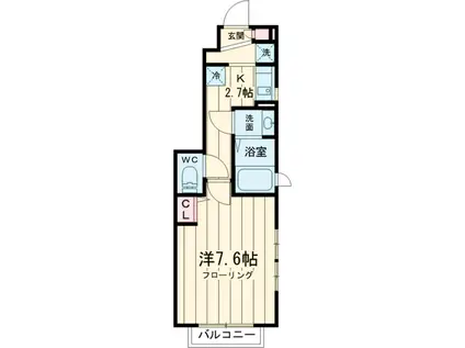 フォートリー(1K/1階)の間取り写真