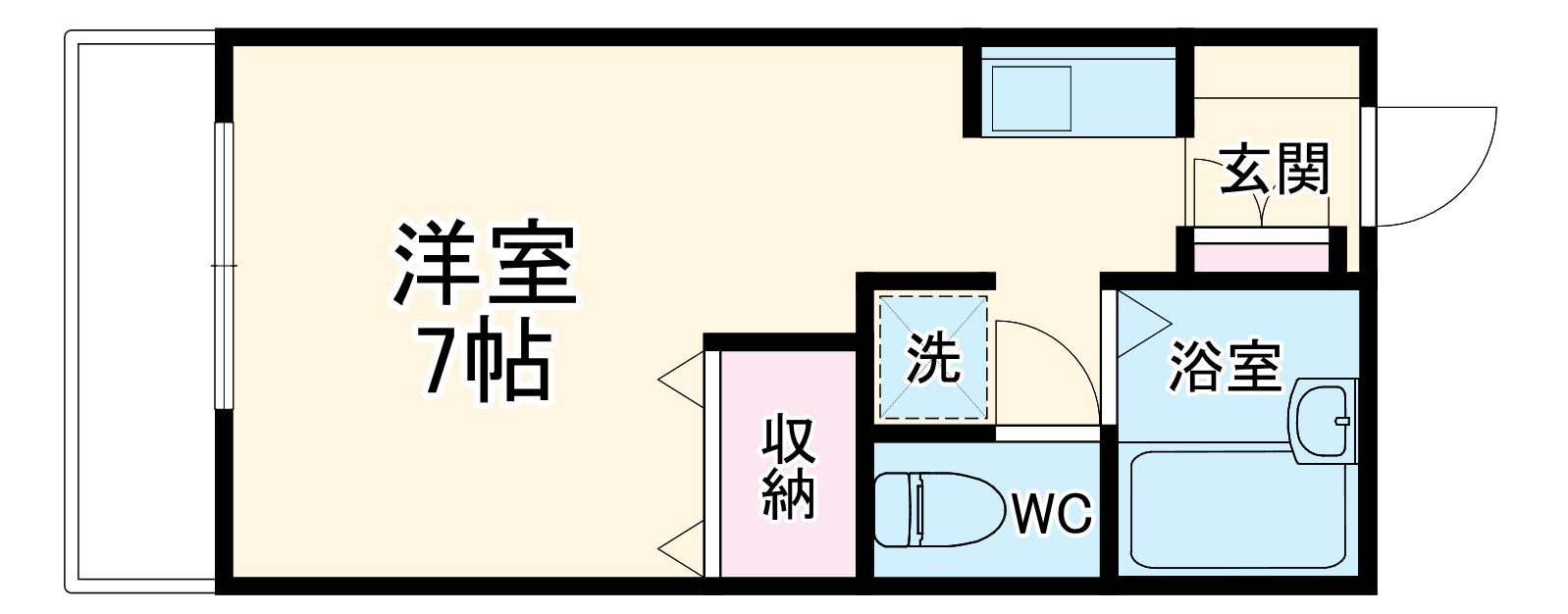 JMテラスⅢ(ワンルーム/2階)の間取り写真