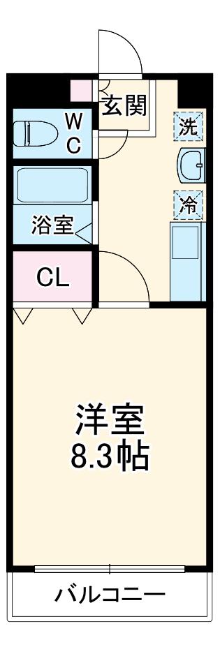 エレガンEYT(1K/3階)の間取り写真