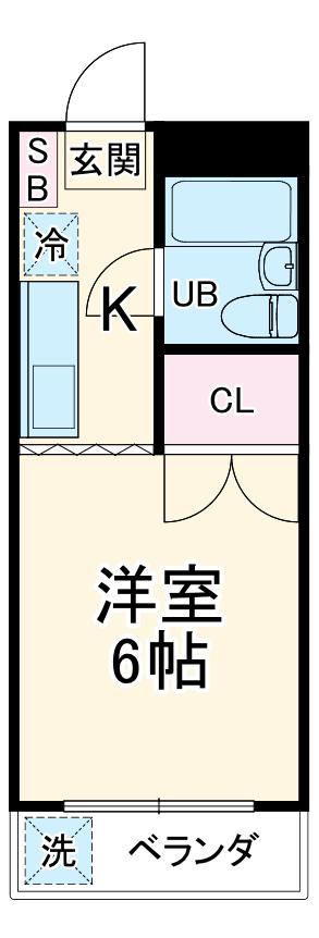 ニューフラットワシガミネ(1K/1階)の間取り写真