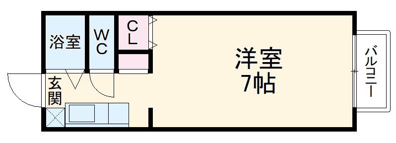 コーポイナガワ(1K/2階)の間取り写真