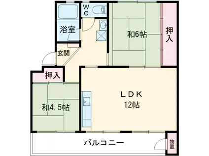 高円寺日東マンションB棟(2LDK/1階)の間取り写真