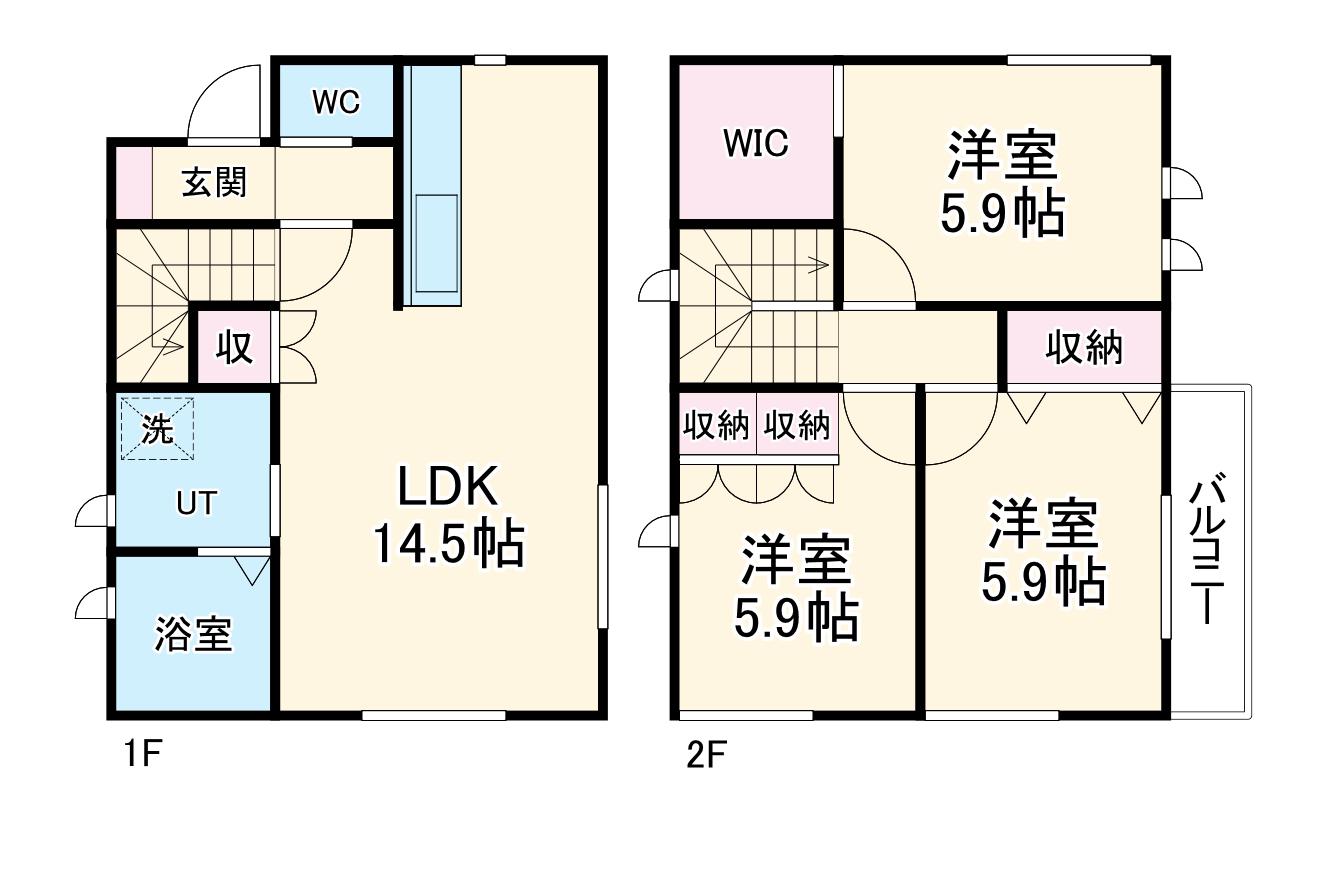名鉄津島線 甚目寺駅 徒歩11分 2階建 築11年(3LDK)の間取り写真