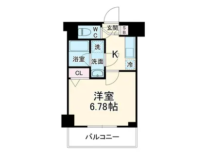 ディームス浦安(1K/3階)の間取り写真