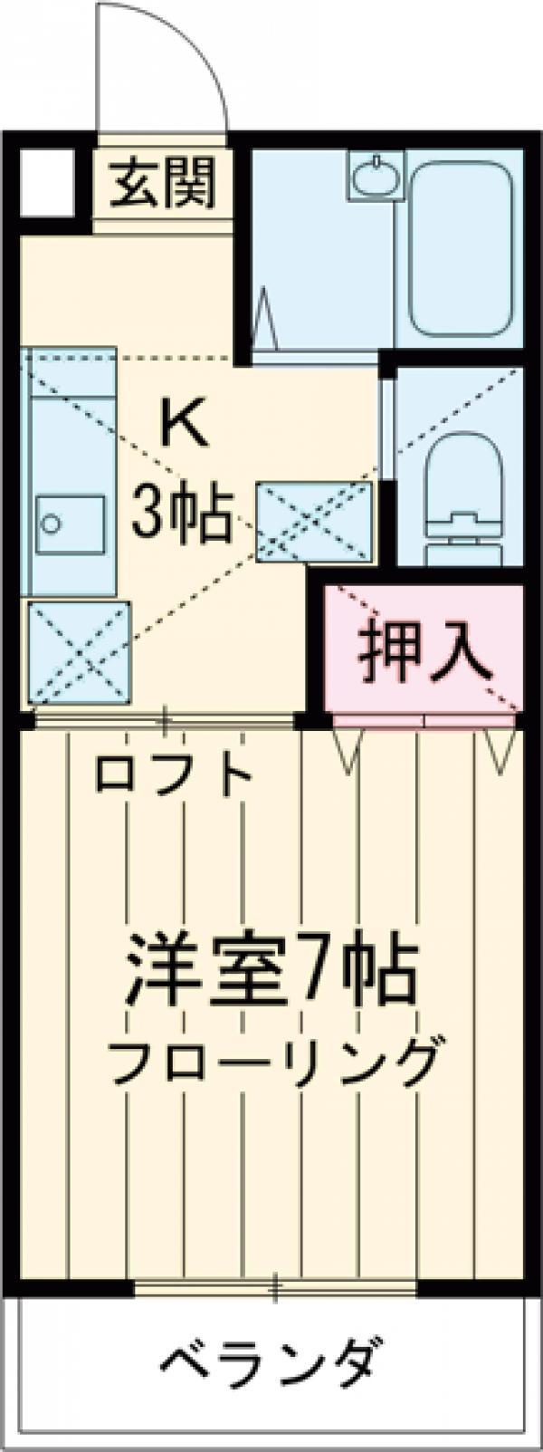 アーバンハイムサトー(1K/2階)の間取り写真