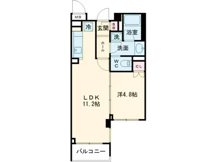 コンフォリア原宿(1LDK/4階)の間取り写真