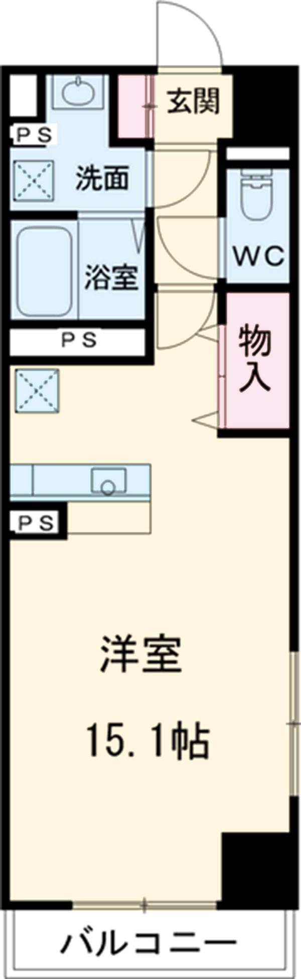 グラースリオ(ワンルーム/2階)の間取り写真