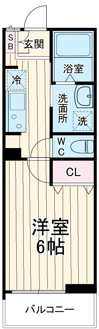 MELDIA八千代台Ⅱ(1K/3階)の間取り写真