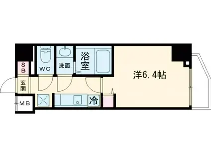 THE PASEO新小岩Ⅱ(1K/8階)の間取り写真