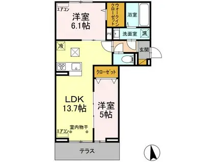 ガーネット(2LDK/2階)の間取り写真