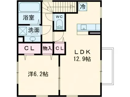 ロイヤルハイツ(1LDK/2階)の間取り写真