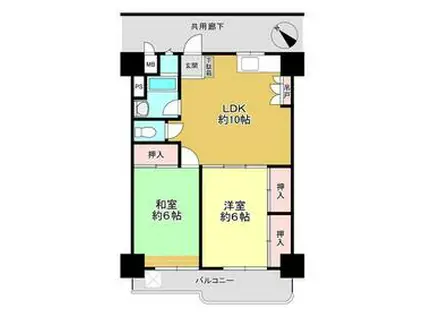 ヴィラ白幡(2LDK/7階)の間取り写真