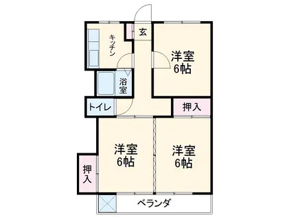 ルミエール(3DK/2階)の間取り写真