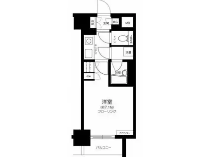 ファミール芝公園グランスイートラ・ヴィル(1K/9階)の間取り写真