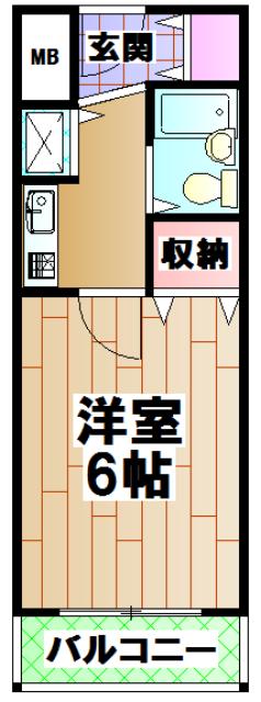 ラフィーネ大宮壱番館(1K/2階)の間取り写真