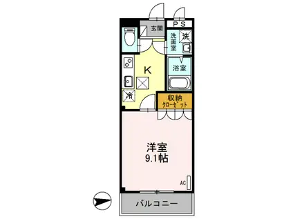 JUPITER(1K/1階)の間取り写真