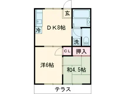 イムーブル中町2(2DK/2階)の間取り写真