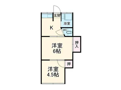 石栄コーポ(2K/1階)の間取り写真