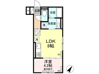ルリアン江戸川(1LDK/3階)の間取り写真