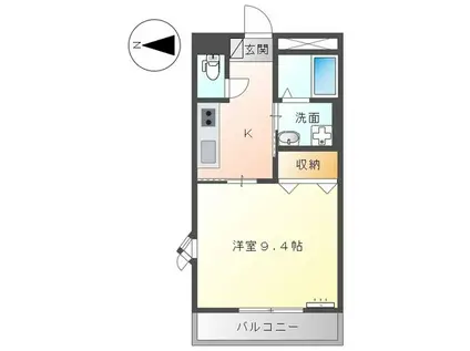 エクレセンス富士見(1K/1階)の間取り写真