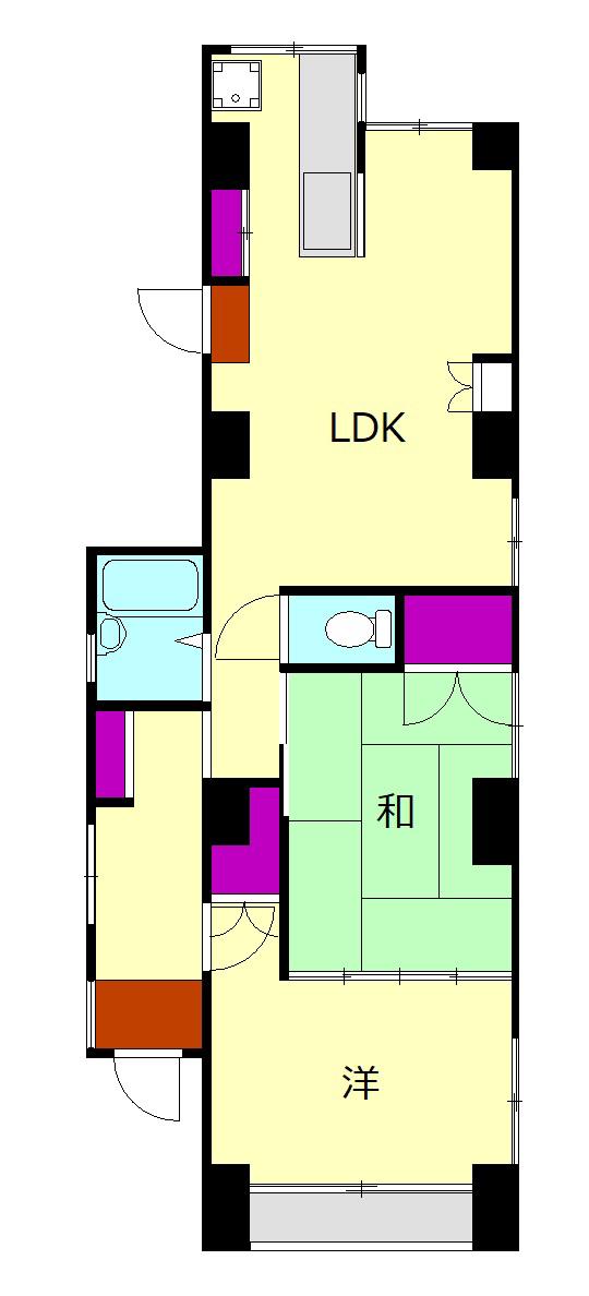 パリービル(2LDK/3階)の間取り写真