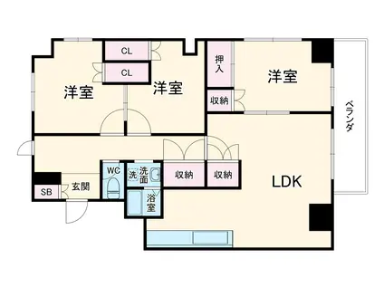 ワールド21(3LDK/4階)の間取り写真