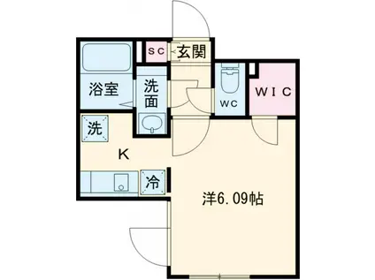 BRANCHE神楽坂(ワンルーム/3階)の間取り写真