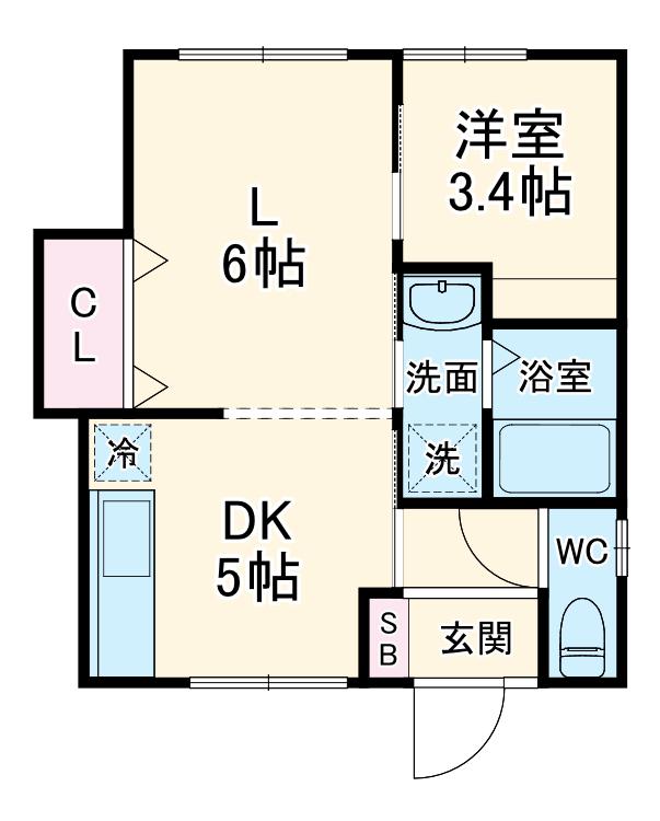 名鉄尾西線 奥町駅 徒歩11分 1階建 築51年(1LDK)の間取り写真