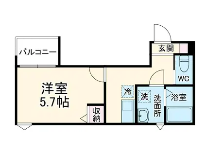 MELDIA東大宮Ⅳ(1K/1階)の間取り写真