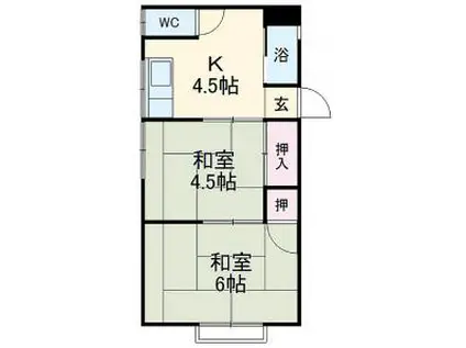 七宝グリーンハウス(2K/1階)の間取り写真