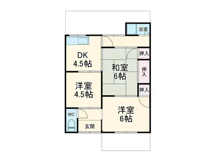 名鉄犬山線 西春駅 徒歩16分 1階建 築56年(3DK)の間取り写真