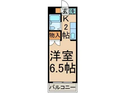 ドエル立川(ワンルーム/2階)の間取り写真