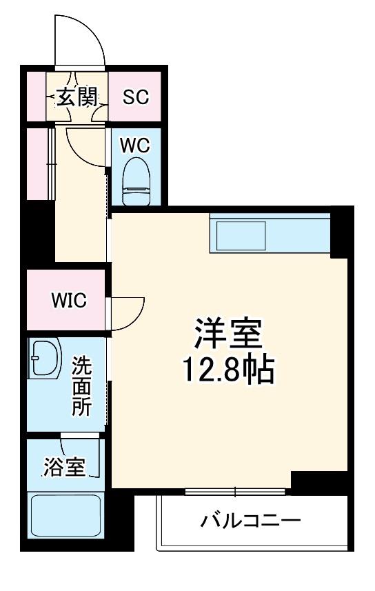 クレストタウン新都心(ワンルーム/3階)の間取り写真