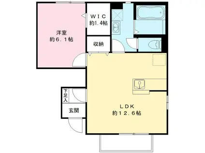 GLANZ A(1LDK/1階)の間取り写真