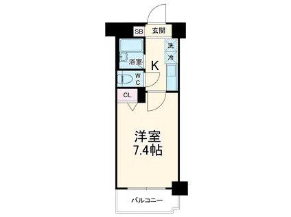 ザ・レジデンス行徳Ⅱ(1K/1階)の間取り写真