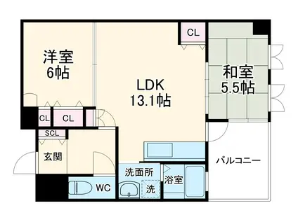 アビタシオンさくら(2LDK/4階)の間取り写真