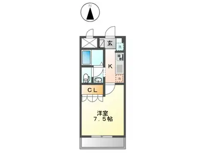 グレース・ガーデン(1K/3階)の間取り写真