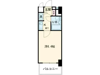 メインステージ武蔵関(1K/3階)の間取り写真