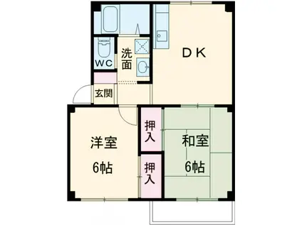 ニッコー狛江マンション(2DK/3階)の間取り写真