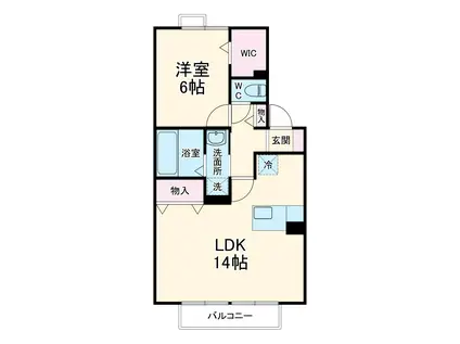 FLORAⅡ(1LDK/1階)の間取り写真