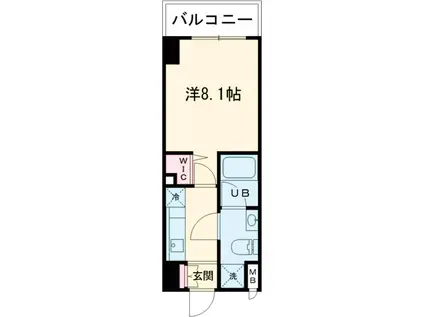 インペリアル パーク Ⅰ(1K/2階)の間取り写真