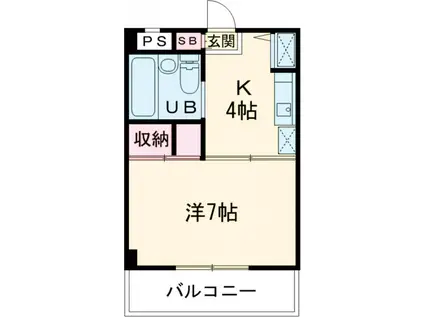 リエス成城学園前(1K/4階)の間取り写真