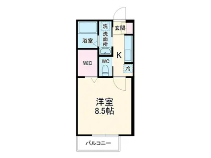 PRIMEWOOD西船橋(1K/1階)の間取り写真