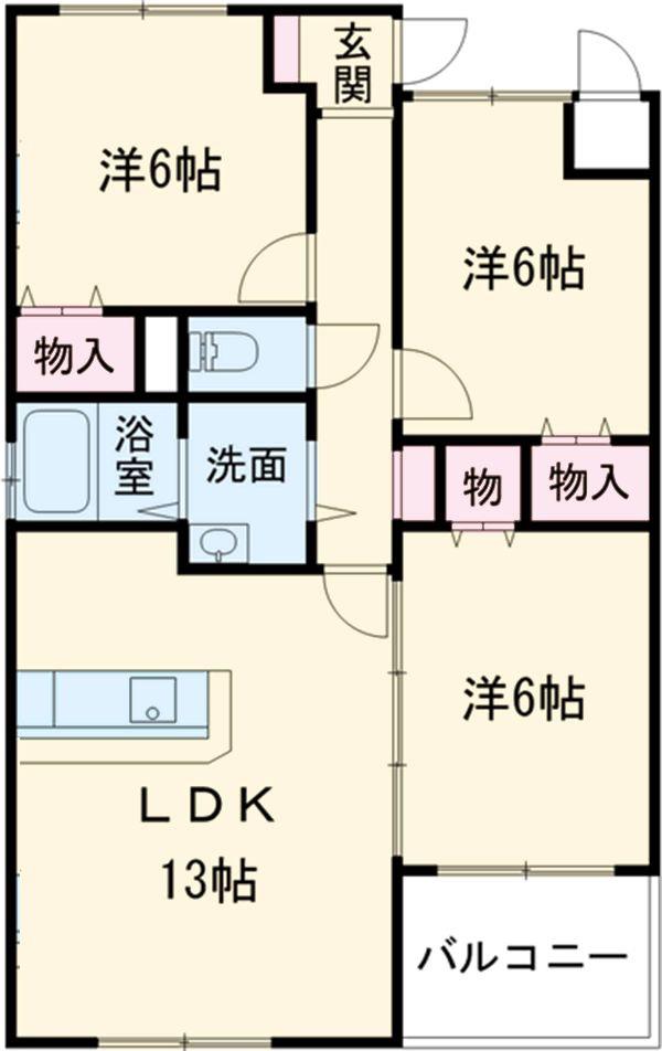 アゼリアコート宿郷(3LDK/3階)の間取り写真