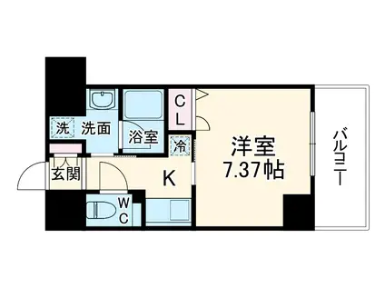 エルベコート豊中玉井町(1K/8階)の間取り写真