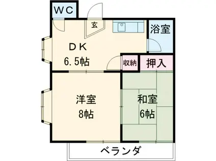 クレールマンションノグチ(2DK/3階)の間取り写真