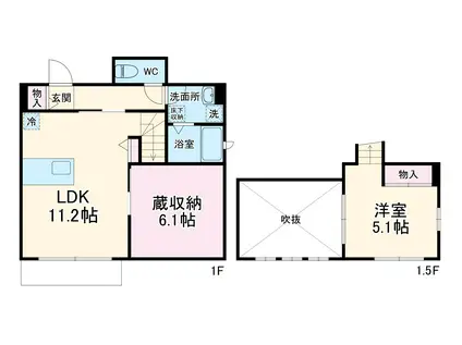 セレーノテラス(1LDK)の間取り写真