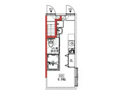 ソルナクレイシア吉祥寺本町(ワンルーム/1階)の間取り写真