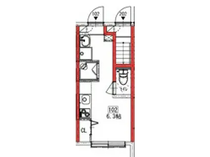 ソルナクレイシア吉祥寺本町(ワンルーム/1階)の間取り写真