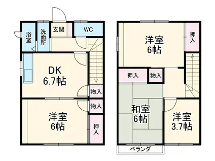 メゾンプリマA(4DK)の間取り写真